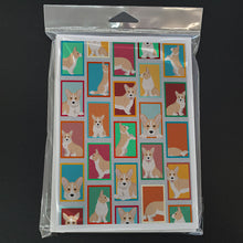 Load image into Gallery viewer, Lots of Fawn Cardigan Corgi Greeting Cards -  Blank Note Cards – 8-Pack of Artist-Designed Cards with Envelopes