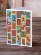 Load image into Gallery viewer, Lots of Red Dachshund Greeting Cards -  Blank Note Cards – 8-Pack of Artist-Designed Cards with Envelopes