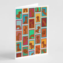 Load image into Gallery viewer, Lots of Red Dachshund Greeting Cards -  Blank Note Cards – 8-Pack of Artist-Designed Cards with Envelopes