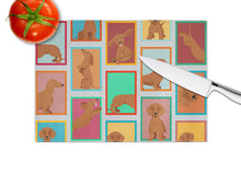 Load image into Gallery viewer, Lots of Red Dachshund Glass Cutting Boards – Durable, Decorative Kitchen Art Large