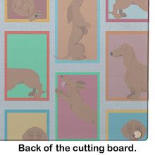 Load image into Gallery viewer, Lots of Red Dachshund Glass Cutting Boards – Durable, Decorative Kitchen Art Large