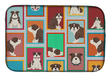 Load image into Gallery viewer, Lots of Brindle English Bulldog Dish Drying Mat