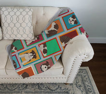 Load image into Gallery viewer, Lots of Brindle English Bulldog Quilted Blanket 50x60