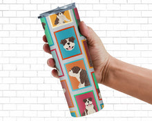 Load image into Gallery viewer, Lots of Brindle English Bulldog Stainless Steel 20 oz Skinny Tumbler