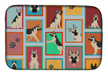 Load image into Gallery viewer, Lots of Black and Silver German Shepherd Dish Drying Mat