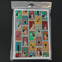 Load image into Gallery viewer, Lots of Black and Silver German Shepherd Greeting Cards -  Blank Note Cards – 8-Pack of Artist-Designed Cards with Envelopes