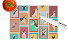 Load image into Gallery viewer, Lots of Black and Silver German Shepherd Glass Cutting Boards – Durable, Decorative Kitchen Art Large
