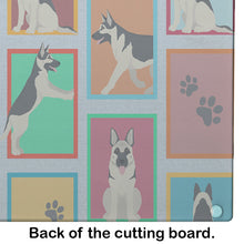 Load image into Gallery viewer, Lots of Black and Silver German Shepherd Glass Cutting Boards – Durable, Decorative Kitchen Art Large
