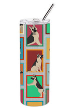 Load image into Gallery viewer, Lots of Black and Silver German Shepherd Stainless Steel 20 oz Skinny Tumbler