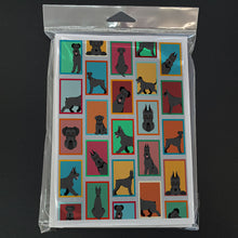 Load image into Gallery viewer, Lots of Black Schnauzer Greeting Cards -  Blank Note Cards – 8-Pack of Artist-Designed Cards with Envelopes