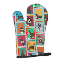Load image into Gallery viewer, Lots of Black and Silver Schnauzer Oven Mitt