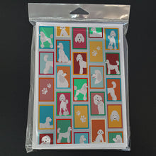 Load image into Gallery viewer, Lots of White Standard Poodle Greeting Cards -  Blank Note Cards – 8-Pack of Artist-Designed Cards with Envelopes