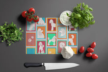 Load image into Gallery viewer, Lots of White Standard Poodle Glass Cutting Boards – Durable, Decorative Kitchen Art Large