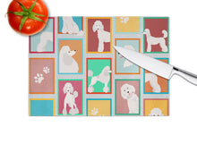 Load image into Gallery viewer, Lots of White Standard Poodle Glass Cutting Boards – Durable, Decorative Kitchen Art Large