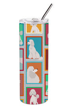 Load image into Gallery viewer, Lots of White Standard Poodle Stainless Steel 20 oz Skinny Tumbler