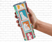 Load image into Gallery viewer, Lots of White Standard Poodle Stainless Steel 20 oz Skinny Tumbler