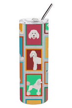 Load image into Gallery viewer, Lots of White Standard Poodle Stainless Steel 20 oz Skinny Tumbler
