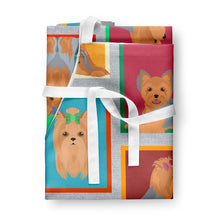 Load image into Gallery viewer, Lots of Blue and Tan Yorkie Apron – Artist-Designed Kitchen, BBQ &amp; Craft Apron