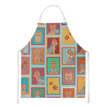 Load image into Gallery viewer, Lots of Blue and Tan Yorkie Apron – Artist-Designed Kitchen, BBQ &amp; Craft Apron