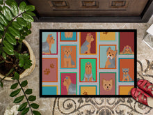 Load image into Gallery viewer, Lots of Blue and Tan Yorkie Doormat - 18x27 Decorative Floor Mat – Indoor/Outdoor Rug with Artistic Flair