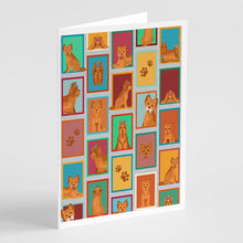 Load image into Gallery viewer, Lots of Red Yorkie Greeting Cards -  Blank Note Cards – 8-Pack of Artist-Designed Cards with Envelopes
