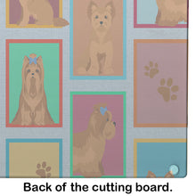 Load image into Gallery viewer, Lots of Red Yorkie Glass Cutting Boards – Durable, Decorative Kitchen Art Large