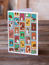 Load image into Gallery viewer, Lots of Red Border Collie Greeting Cards -  Blank Note Cards – 8-Pack of Artist-Designed Cards with Envelopes