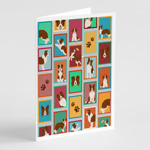 Load image into Gallery viewer, Lots of Red Border Collie Greeting Cards -  Blank Note Cards – 8-Pack of Artist-Designed Cards with Envelopes