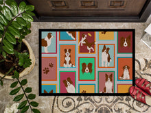 Load image into Gallery viewer, Lots of Red Border Collie Doormat - 24x36 Decorative Floor Mat – Indoor/Outdoor Rug with Artistic Flair