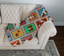 Load image into Gallery viewer, Lots of Red Border Collie Quilted Blanket 50x60