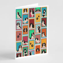 Load image into Gallery viewer, Lots of Tricolor Cavalier Spaniel Greeting Cards -  Blank Note Cards – 8-Pack of Artist-Designed Cards with Envelopes