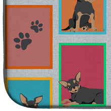Load image into Gallery viewer, Lots of Black and Tan Chihuahua Dish Drying Mat