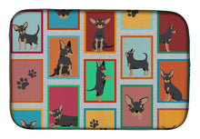 Load image into Gallery viewer, Lots of Black and Tan Chihuahua Dish Drying Mat