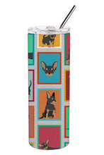 Load image into Gallery viewer, Lots of Black and Tan Chihuahua Stainless Steel 20 oz Skinny Tumbler