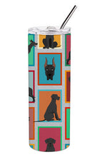 Load image into Gallery viewer, Lots of Black Great Dane Stainless Steel 20 oz Skinny Tumbler