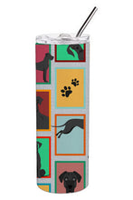 Load image into Gallery viewer, Lots of Black Great Dane Stainless Steel 20 oz Skinny Tumbler