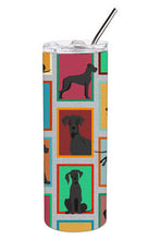 Load image into Gallery viewer, Lots of Black Great Dane Stainless Steel 20 oz Skinny Tumbler