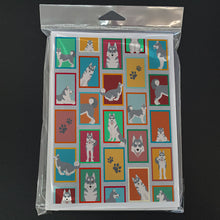 Load image into Gallery viewer, Lots of Grey Siberian Husky Greeting Cards -  Blank Note Cards – 8-Pack of Artist-Designed Cards with Envelopes