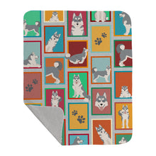 Load image into Gallery viewer, Lots of Grey Siberian Husky Quilted Blanket 50x60
