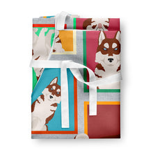 Load image into Gallery viewer, Lots of Red Siberian Husky Apron – Artist-Designed Kitchen, BBQ &amp; Craft Apron
