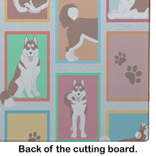 Load image into Gallery viewer, Lots of Red Siberian Husky Glass Cutting Boards – Durable, Decorative Kitchen Art Large