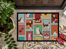 Load image into Gallery viewer, Lots of Red Siberian Husky Doormat - 18x27 Decorative Floor Mat – Indoor/Outdoor Rug with Artistic Flair