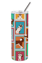 Load image into Gallery viewer, Lots of Red Siberian Husky Stainless Steel 20 oz Skinny Tumbler