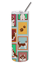 Load image into Gallery viewer, Lots of Red Siberian Husky Stainless Steel 20 oz Skinny Tumbler
