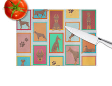 Load image into Gallery viewer, Lots of Red Doberman Pinscher Glass Cutting Boards – Durable, Decorative Kitchen Art Large