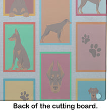 Load image into Gallery viewer, Lots of Red Doberman Pinscher Glass Cutting Boards – Durable, Decorative Kitchen Art Large
