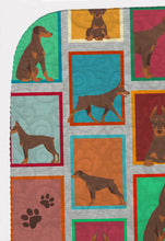 Load image into Gallery viewer, Lots of Red Doberman Pinscher Quilted Blanket 50x60