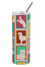 Load image into Gallery viewer, Lots of Cream Golden Retriever Stainless Steel 20 oz Skinny Tumbler