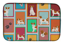 Load image into Gallery viewer, Lots of Red and White Jack Russell Terrier Dish Drying Mat