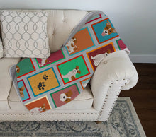 Load image into Gallery viewer, Lots of Red and White Jack Russell Terrier Quilted Blanket 50x60